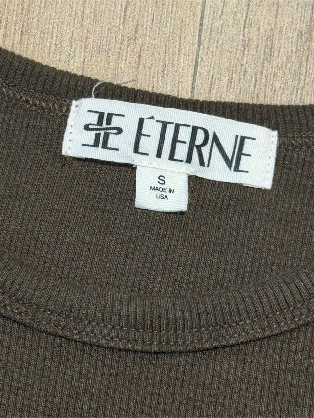 ETERNE Dark OLIVE Ribbed Tee - Picture 2 of 2